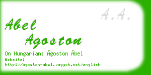 abel agoston business card
