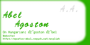 abel agoston business card